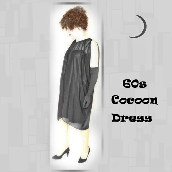 Edgy MOD Formal Avant Garde Cage Dress, Vintage Lilli Diamond Trapeze Cocoon 60s - Picture 1 of 15